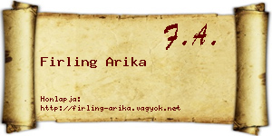 Firling Arika névjegykártya